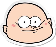 sticker of a cartoon bald man vector