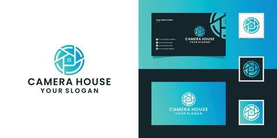 house photography with lens concept and house design templates and business card inspiration vector