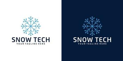 inspiración de diseño de logotipo de copo de nieve de tecnología vector