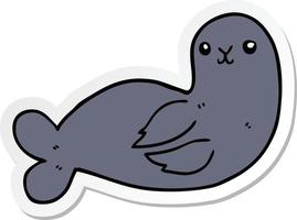 sticker of a cartoon seal vector