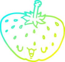 cold gradient line drawing cartoon strawberry vector