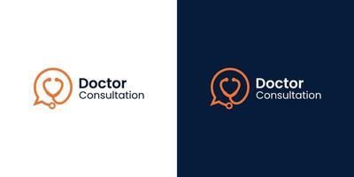 modern logo design inspiration, doctor consultation, doctor conversation vector