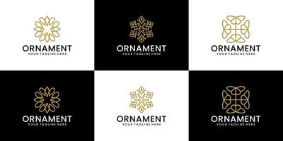 ornament design logo collection with line style vector