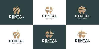 colección de diseño de logotipo dental de salud vector