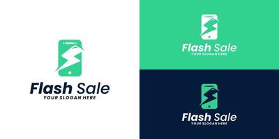 diseño de logotipo de venta flash, ventas en línea, pedido en línea vector