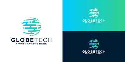 sphere,Logos, Globe, Wave, Circle, Around, Technology, World Symbol Design vector