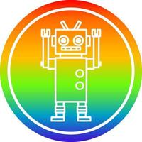 robot de baile circular en el espectro del arco iris vector