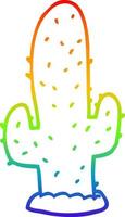 arco iris gradiente línea dibujo dibujos animados cactus vector