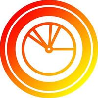 pie chart in hot gradient spectrum vector
