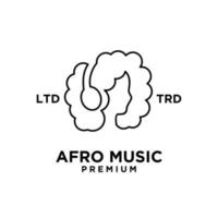 afro music vector line logo design