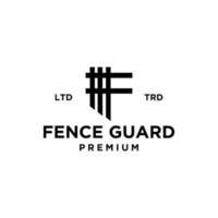 fence shield guard with initial letter f vector