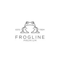 simple frog line logo design vector