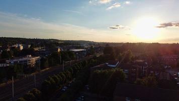 High Angle Drone's Footage of Central Luton Railway Station and aerial view of City centre England UK photo