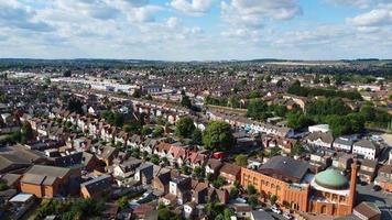 An Aerial High Angle View of Luton town of England over a Residential Area of Asian Pakistani and Kashmiri People Community. photo