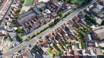 An Aerial High Angle View of Luton town of England over a Residential Area of Asian Pakistani and Kashmiri People Community. photo