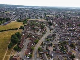 Aerial footage by drone high angle view of London Luton City of England with Buildings photo