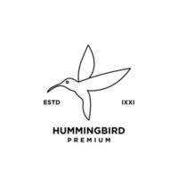 Hummingbird line outline logo icon design vector