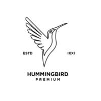 Hummingbird line outline logo icon design vector