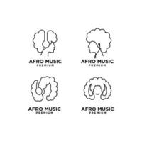 set collection afro music vector line logo design