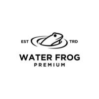 water frog vector line logo