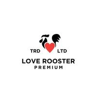 premium Rooster lover logo design vector