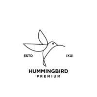 Hummingbird line outline logo icon design vector