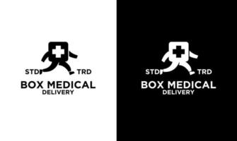 logotipo de mensajería de entrega médica rápida vector