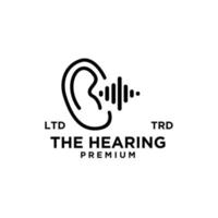 Ear sound Hearing Logo Template Vector Icon