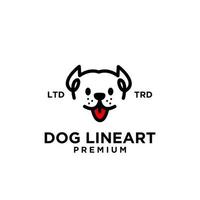 Dog head line art vector logo design