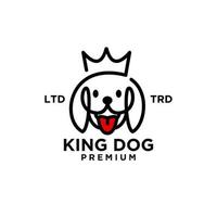 king Dog head line art vector logo design