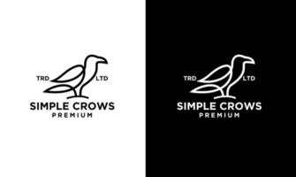 logotipo de línea de cuervo simple abstracto vector