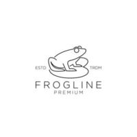 simple frog line logo design vector