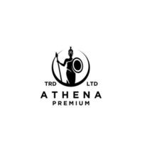 diseño de logotipo de vector de diosa athena premium