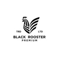 premium Rooster black logo design vector