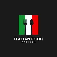 ilustración de diseño de logotipo de vector de comida italiana
