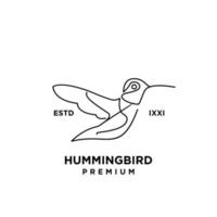 Hummingbird line outline logo icon design vector