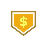 escudo dinero icono eps 10 vector