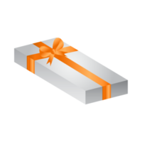 diseño de png de regalo de navidad en un fondo transparente. diseño de caja de regalo redonda con papel de envoltura de color blanco simple y cinta de color dorado. imagen de regalo para aniversarios, bodas o eventos navideños.
