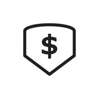 Shield Money Icon EPS 10 vector