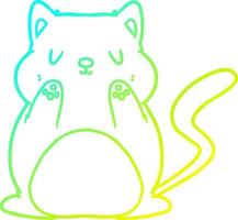 cold gradient line drawing cartoon cat vector