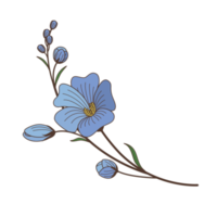 dessin animé de fleurs dans un style de contour rempli png