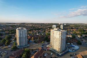 Beautiful Aerial view of North Luton City of England at Sunset Time photo
