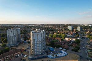 Beautiful Aerial view of North Luton City of England at Sunset Time photo