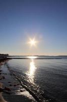 Beautiful view on sandy beaches at the baltic sea on a sunny day photo