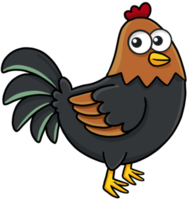 simpatico cartone animato ali di pollame animale gallo png