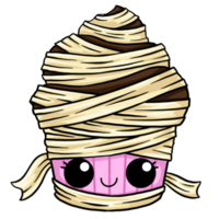 leuke cartoon halloween cupcake mummie png