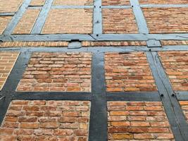 Beautiful texture of old vintage half timbered brick walls found in Germany. photo