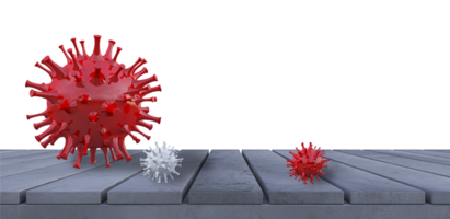 3d rendering of simple covid-19 virus model png