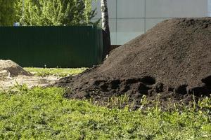 Pile of earth. Soil for garden. Soil for planting plants. photo
