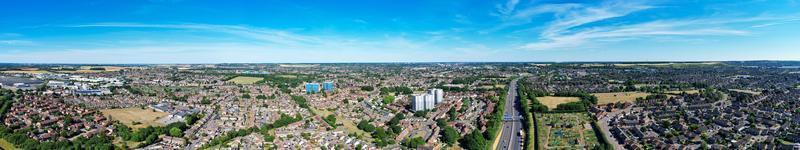 High Angle Footage and Panoramic Aerial Landscape Cityscape View of England Great Britain photo